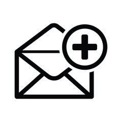 Envelope and plus sign icon representing adding a new message or creating an email