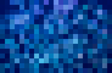 Abstract blue mosaic of lights in a dark night evokes mystery and technology