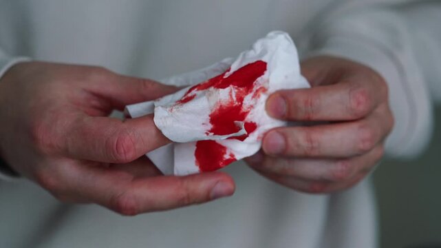 A man noticed traces of blood on the toilet paper after going to the toilet.
Blood on toilet paper.
Hemorrhoids and colon inflammation.
Infection, proctologist, toilet, pain, blood