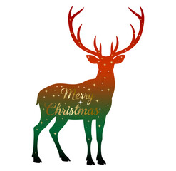 Christmas card with reindeer, ready for card poster or other uses