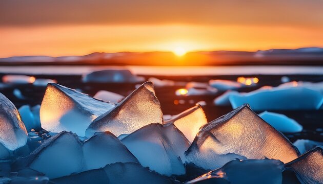 A Detailed Focus Stacked Macro Shot Of Ice During Sunset In Iceland Digital Painting Ice Texture Sunset Light Nature Ice Melt Rendering Illustration