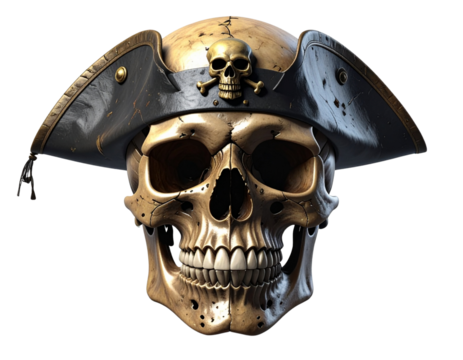 3d pirate skull png transparent