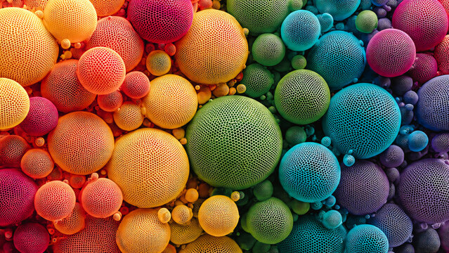 Papier peint avec boules color&eacute;es