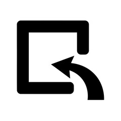 Vector icon of black exit icon with arrow for web design