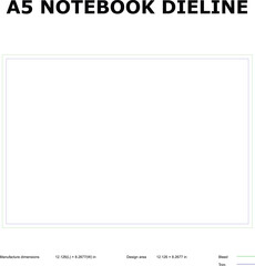 Obraz premium A5 Notebook Cover Dieline Template