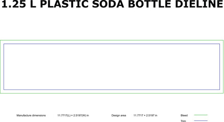 1.25 L Plastic Soda Bottle Dieline Template