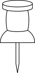 “Minimal Line Push Pin Icon – Office Pin Outline Illustration”