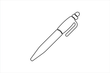 Continuous one line art drawing of Pen design. pen line art design for simple vector illustration
