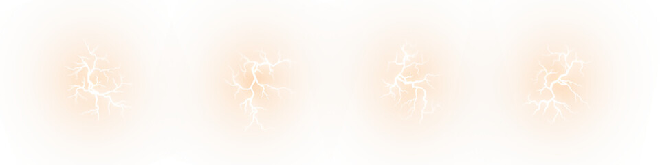 Bright electricity strike with transparent energy, spark, and powerful natural phenomena.