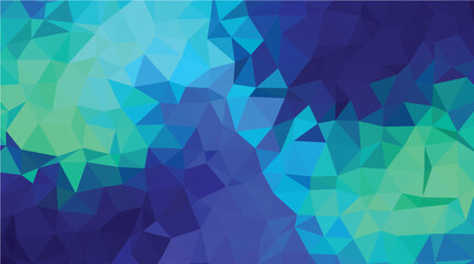 Cool Blue and Teal Geometric Low-Poly Background