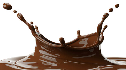 Chocolate splash with drops in swirl shape and fluid texture on checkered background with abstract concept of sweet indulgence and dessert product presentation for advertising