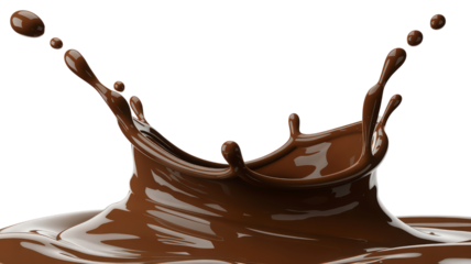 Chocolate splash with drops in swirl shape and fluid texture on checkered background with abstract concept of sweet indulgence and dessert product presentation for advertising