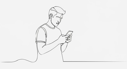 Man intently focused on his phone screen, engrossed in the device.