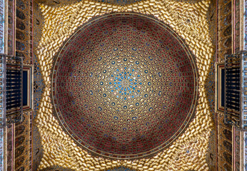 Hall of Ambassadors in the Royal palace of Alcazar Seville Andelusia Spain