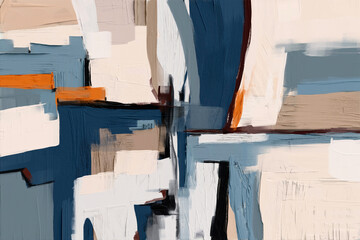 Contemporary abstract painting with bold lines and geometric shapes, perfect for adding a modern touch to spaces that need a stylish and artistic focal point