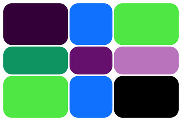 Fototapeta premium Abstract grid of colorful rounded rectangles, offering a vibrant modern background. dynamic geometric shapes in diverse hues for digital art and creative design.