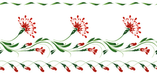 Vector floral seamless pattern from hand painted flowers on a white background