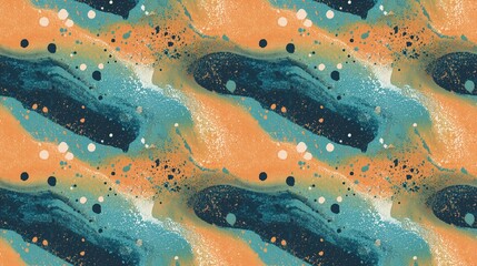 Abstract painting seamless pattern. Abstract smooth spots. Abstract watercolors artwork. 