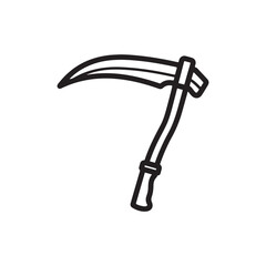 Blade scythe outline vector flat illustration design