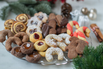 sweet home made cookies in Christmas setting