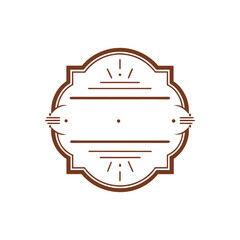 Vintage decorative badge frame with ornate embellishments and subtle lines, ideal for branding and graphic design elements