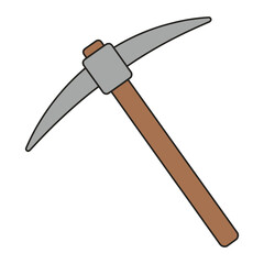 Mining Pickaxe Color Vector Icon for Crypto Mining