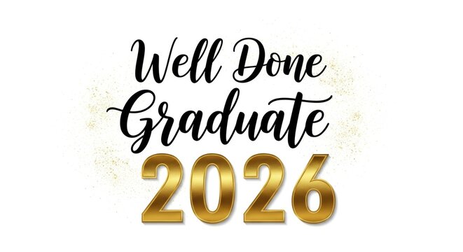 Celebratory graduation announcement with stylish script and bold year 2026