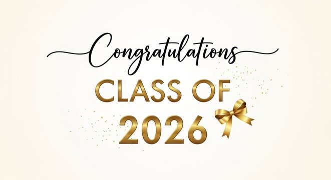 Elegant graduation announcement celebrating the Class of 2026 with stylish