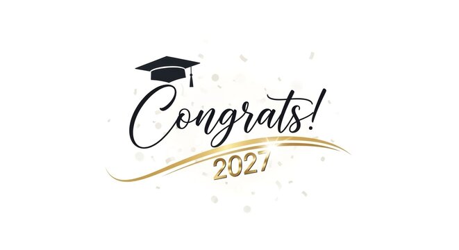 Graduation congratulatory message with a cap and festive design for 2021