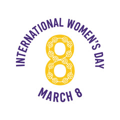International women s day typography t shirt design isolated on white background