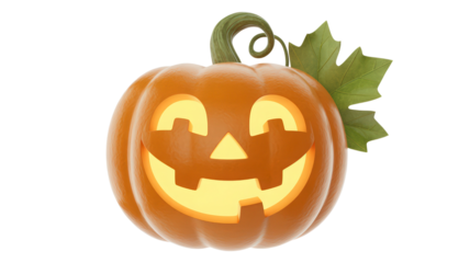Jack olantern pumpkin isolated on transparent background smiling jackolantern face decoration symbol traditional halloween or harvest season vegetable autumn celebration