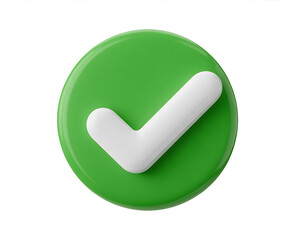 Green check mark button with shiny effect