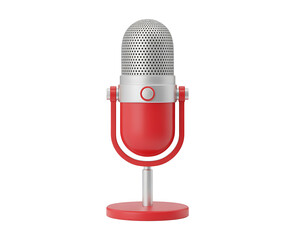 Red vintage microphone media broadcasting audio