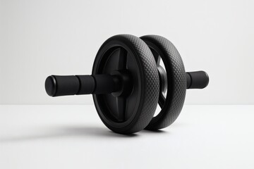 Sleek Dual Wheel Ab Roller for Core Training. Fitness, workout, gym, exercise equipment
