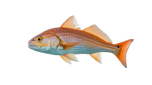 Redfish on Plain Backdrop Showcasing Its Vibrant Red and Silver Scales and Distinctive Profile a High Resolution Capture of Seafaring Creatures for Editorial or Biology