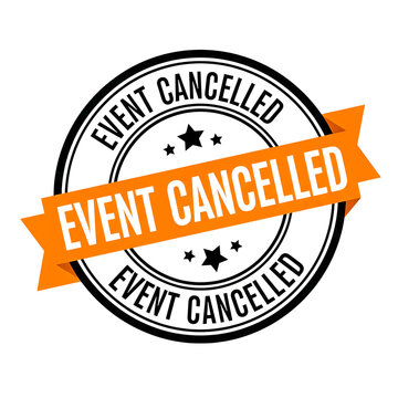 Event cancelled stamp isolated on transparent background