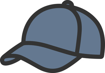 Blue baseball cap flat vector for apparel apps