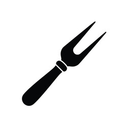 Black carving fork silhouette on white background kitchen 1