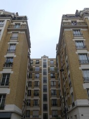 Paris, November 2025 : Visit of the magnificent city of Paris, Capital of France - View on different facades of buildings built by Baron Haussmann