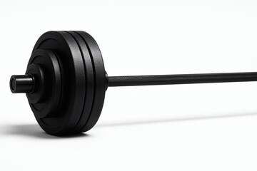Carbon Fiber Barbell Close Up on White Background. Barbell, fitness, strength, gym, workout, training, weightlifting
