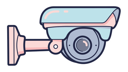 Stylish Security Camera Illustration: Modern Surveillance Icon for Home Safety and Crime Prevention, Ideal for Security and Technology Projects