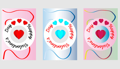 Romantic, modern vector posters for Valentine's Day. Abstract designs featuring hearts, love typography, and couple themes. Perfect for cards and social media.