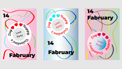 Romantic, modern vector posters for Valentine's Day. Abstract designs featuring hearts, love typography, and couple themes. Perfect for cards and social media.
