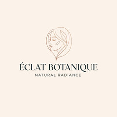 clat Botanique Natural Radiance Minimalist Line Art Logo