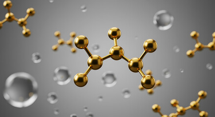 Molecular structure of golden atoms in scientific research and development