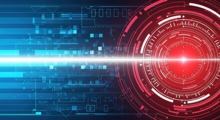 Digital Frontier: A dynamic visual portrayal of the digital realm, featuring a bright center, radiating data streams, and futuristic technology elements.