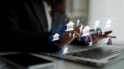 Online banking and digital banking innovation combining finance and technology, optimizing online banking systems, mobile banking services, and fintech for seamless experience. Muxer