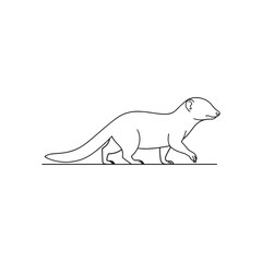 Mongoose outline vector flat illustration design