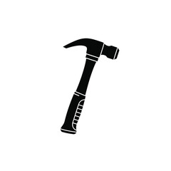 Black claw hammer silhouette on white background tool 1