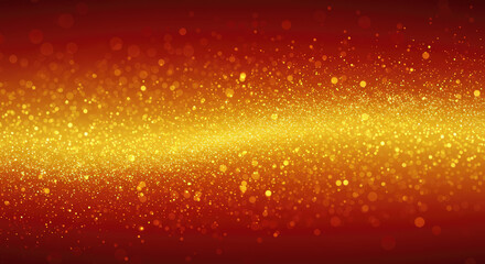 Festive Celebration Backdrop with Golden Glitter and Magic Light Trails on Red.